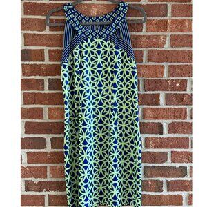 Gretchen Scott Sleeveless Halter Dress – Lattice Print, Size M